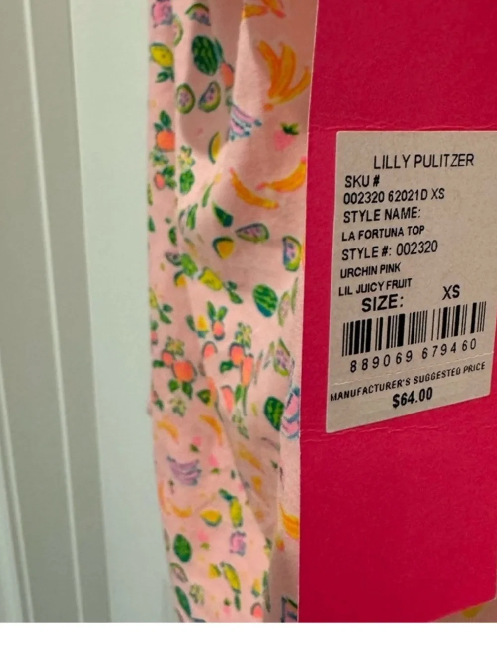 NWT Lilly Pulitzer LA FORTUNA TOP LIL JUICY FRUIT Off-Shoulder Top Size XS